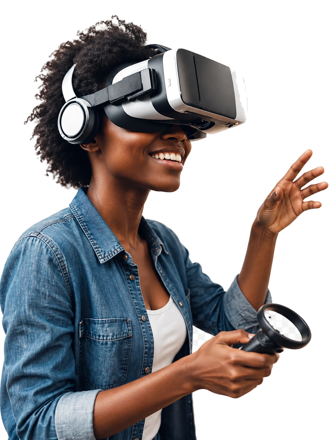 Learner exploring an immersive virtual reality experience